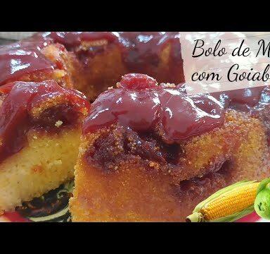 Como Fazer Bolo de Milho com Recheio e Cobertura de Goiaba